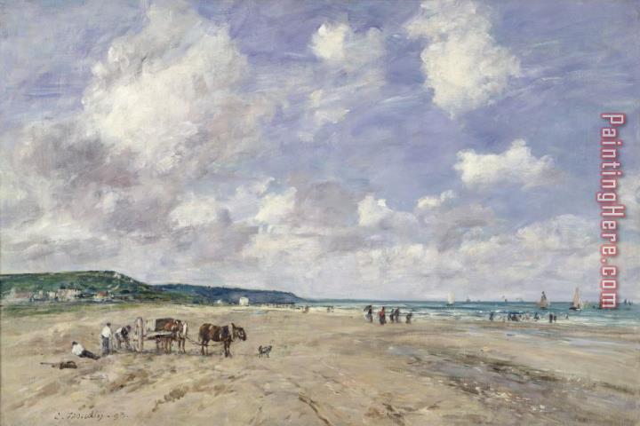 Eugene Louis Boudin The Beach at Tourgeville